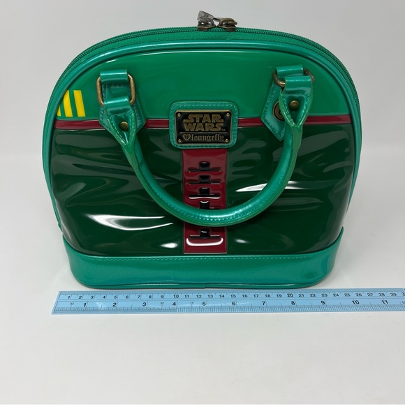 Loungefly Bag Purse Star Wars BOBA FETT Green Disney Zip Around Double Handles - Picture 10 of 12